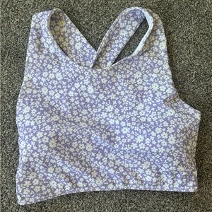 Albion Lilac Floral Game Changer Swim Crop